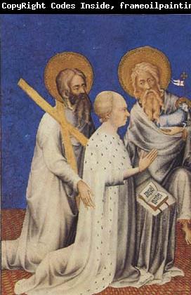 Andre Beauneveu The Duc de Berry between his parron saints andrew and John the Baptist (mk08)
